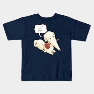 Borzoi Dog Holding a Plunger Kids T-Shirt